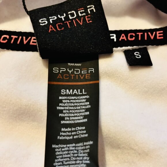 SPYDER Active White Hooded Lined Zip Jacket Water Resistant Reflective Wm S NEW - Picture 5 of 11